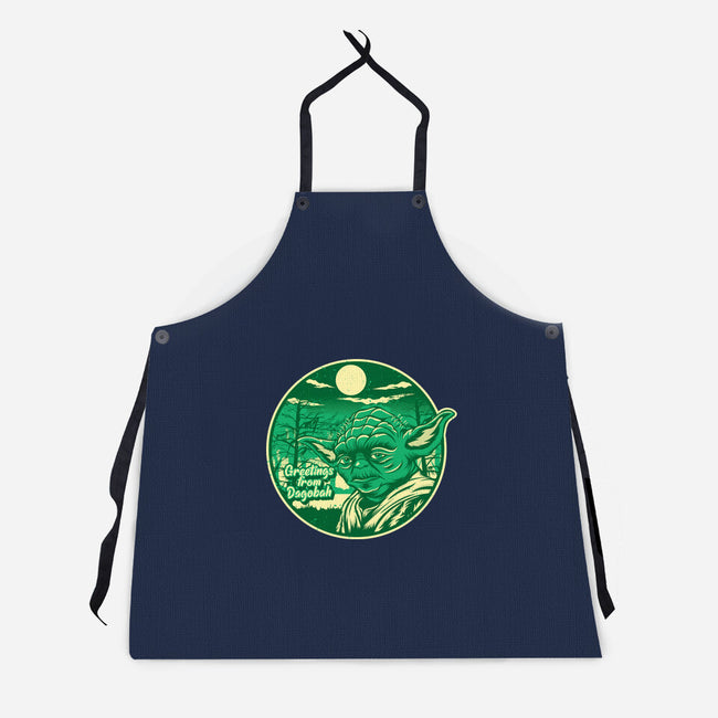 Greetings From The Swamp Planet-Unisex-Kitchen-Apron-SuperEdu