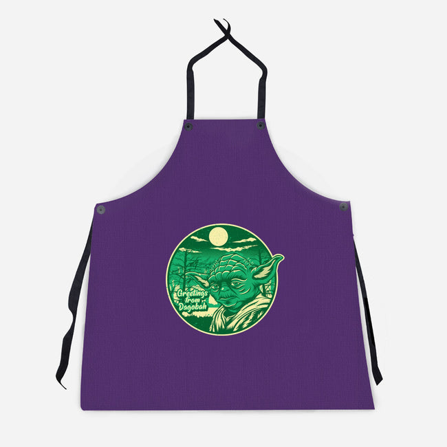 Greetings From The Swamp Planet-Unisex-Kitchen-Apron-SuperEdu