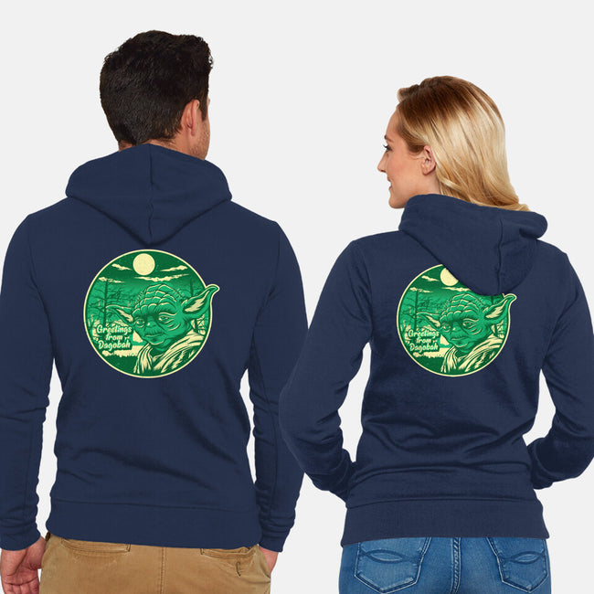Greetings From The Swamp Planet-Unisex-Zip-Up-Sweatshirt-SuperEdu