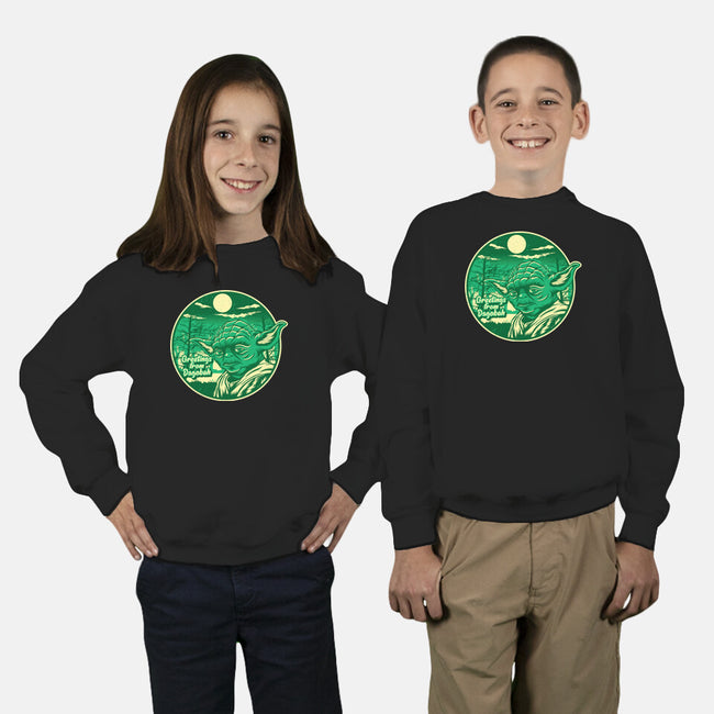 Greetings From The Swamp Planet-Youth-Crew Neck-Sweatshirt-SuperEdu