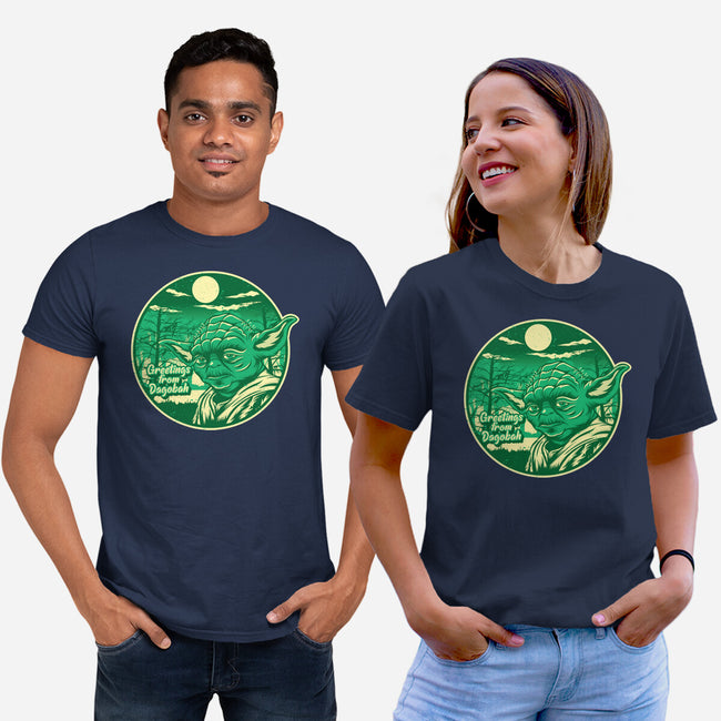 Greetings From The Swamp Planet-Unisex-Basic-Tee-SuperEdu