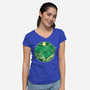 Greetings From The Swamp Planet-Womens-V-Neck-Tee-SuperEdu