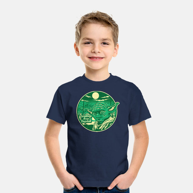Greetings From The Swamp Planet-Youth-Basic-Tee-SuperEdu