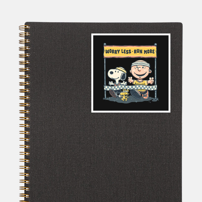 Worry Less Run More-None-Glossy-Sticker-glitchygorilla