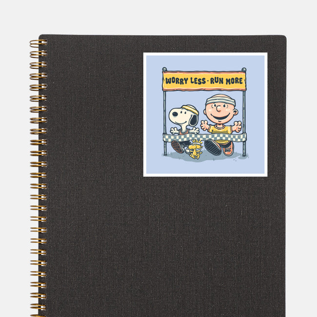 Worry Less Run More-None-Glossy-Sticker-glitchygorilla