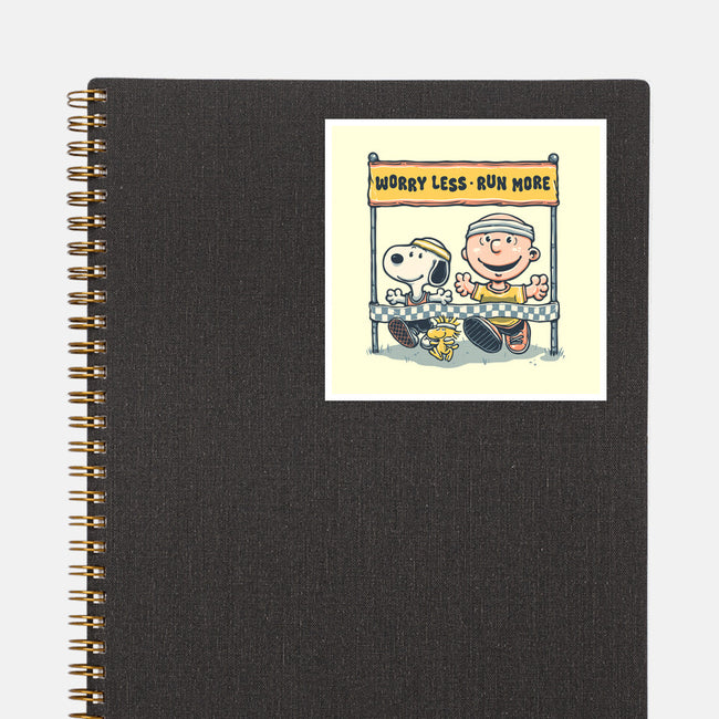 Worry Less Run More-None-Glossy-Sticker-glitchygorilla