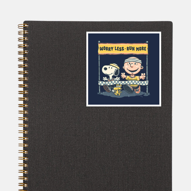 Worry Less Run More-None-Glossy-Sticker-glitchygorilla
