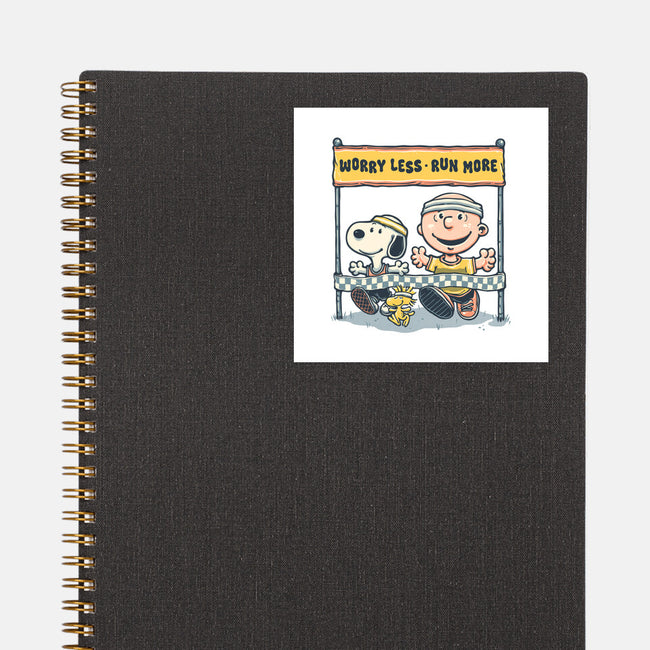 Worry Less Run More-None-Glossy-Sticker-glitchygorilla