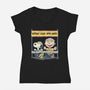 Worry Less Run More-Womens-V-Neck-Tee-glitchygorilla