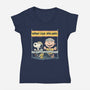Worry Less Run More-Womens-V-Neck-Tee-glitchygorilla