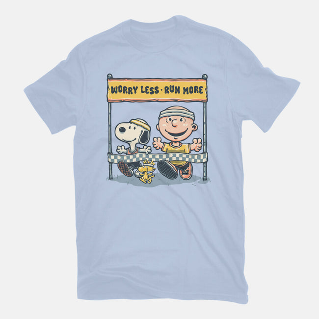 Worry Less Run More-Womens-Fitted-Tee-glitchygorilla