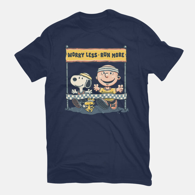 Worry Less Run More-Mens-Heavyweight-Tee-glitchygorilla