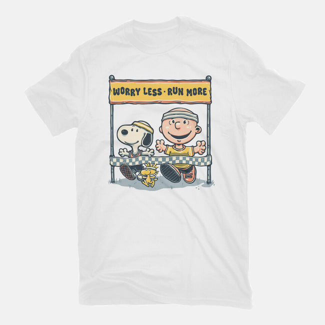 Worry Less Run More-Mens-Basic-Tee-glitchygorilla