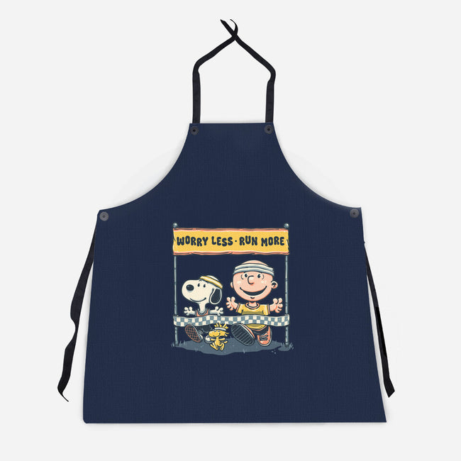 Worry Less Run More-Unisex-Kitchen-Apron-glitchygorilla