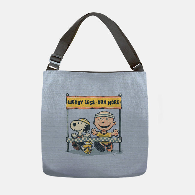Worry Less Run More-None-Adjustable Tote-Bag-glitchygorilla