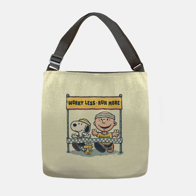 Worry Less Run More-None-Adjustable Tote-Bag-glitchygorilla
