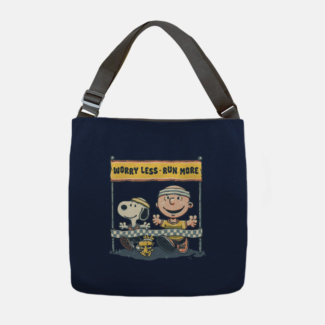 Worry Less Run More-None-Adjustable Tote-Bag-glitchygorilla