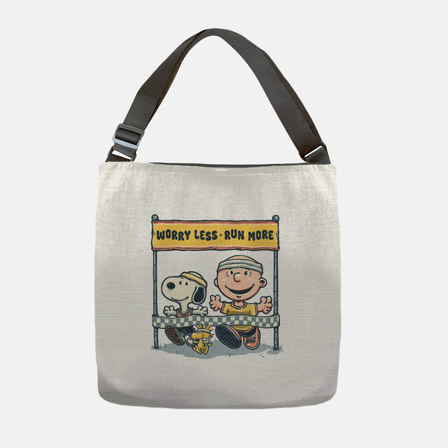 Worry Less Run More-None-Adjustable Tote-Bag-glitchygorilla