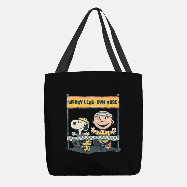 Worry Less Run More-None-Basic Tote-Bag-glitchygorilla