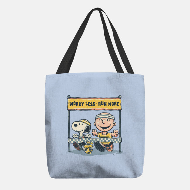 Worry Less Run More-None-Basic Tote-Bag-glitchygorilla