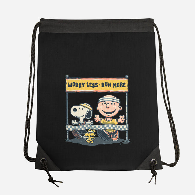 Worry Less Run More-None-Drawstring-Bag-glitchygorilla