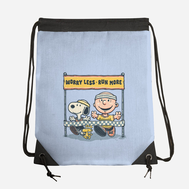 Worry Less Run More-None-Drawstring-Bag-glitchygorilla