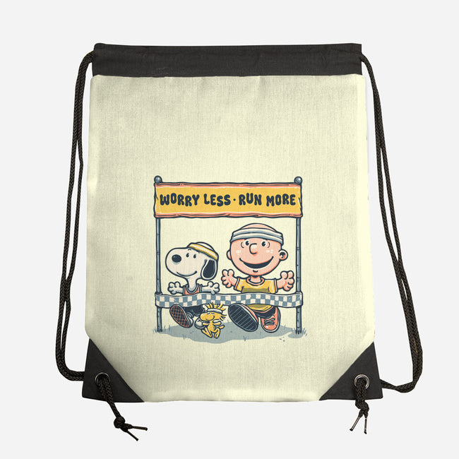 Worry Less Run More-None-Drawstring-Bag-glitchygorilla