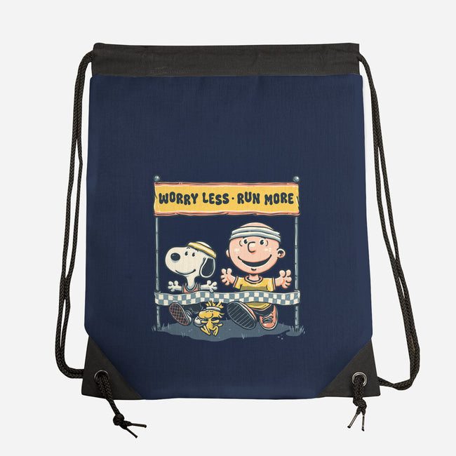 Worry Less Run More-None-Drawstring-Bag-glitchygorilla