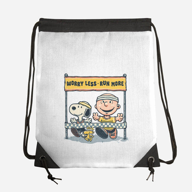 Worry Less Run More-None-Drawstring-Bag-glitchygorilla
