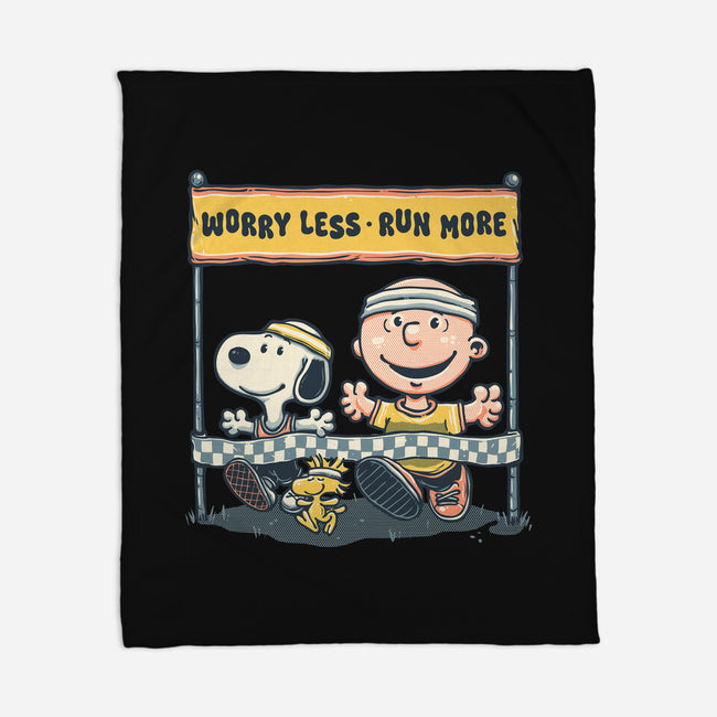 Worry Less Run More-None-Fleece-Blanket-glitchygorilla