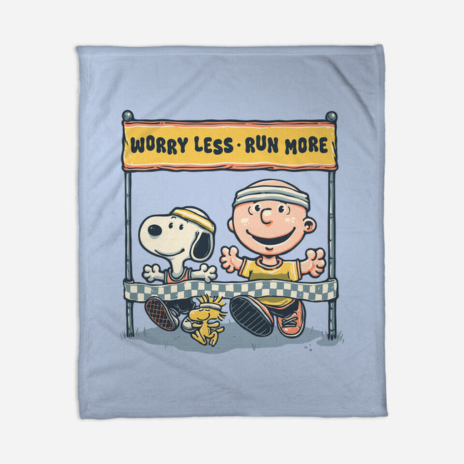 Worry Less Run More-None-Fleece-Blanket-glitchygorilla