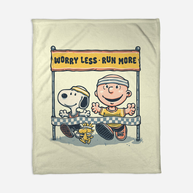 Worry Less Run More-None-Fleece-Blanket-glitchygorilla