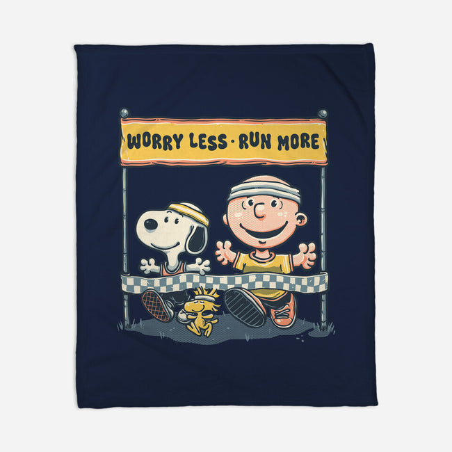 Worry Less Run More-None-Fleece-Blanket-glitchygorilla