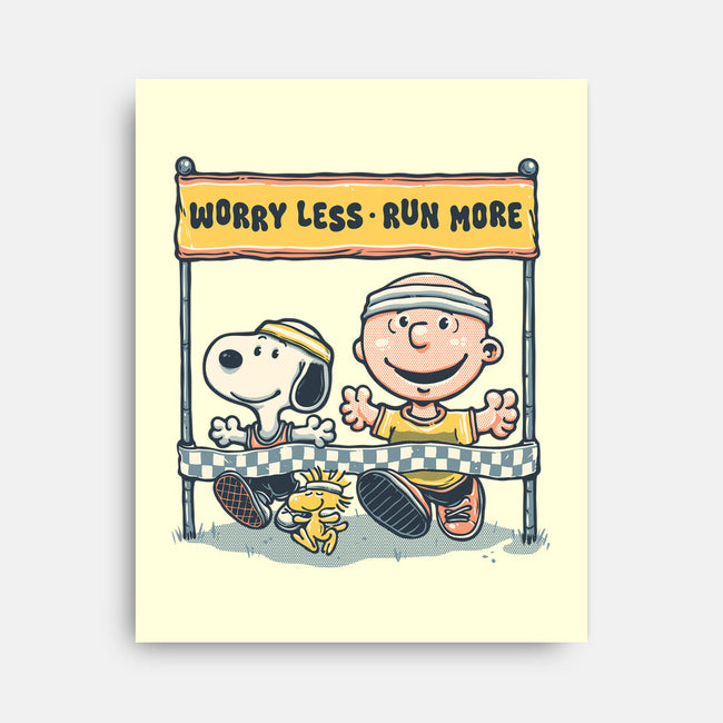 Worry Less Run More-None-Stretched-Canvas-glitchygorilla