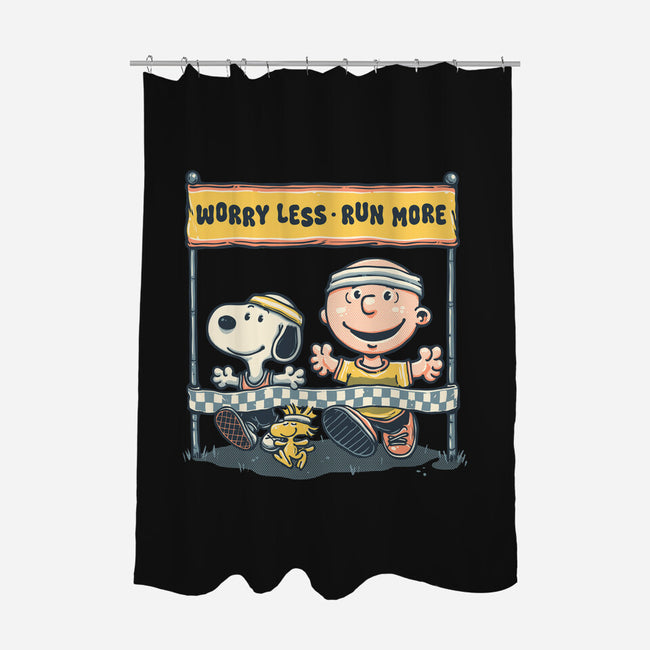 Worry Less Run More-None-Polyester-Shower Curtain-glitchygorilla