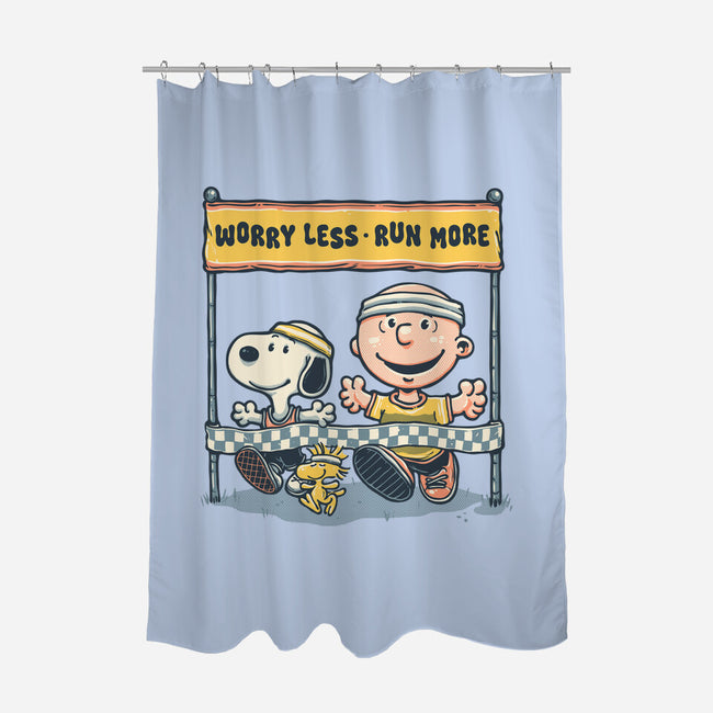 Worry Less Run More-None-Polyester-Shower Curtain-glitchygorilla