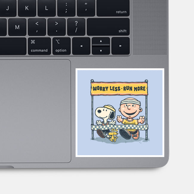 Worry Less Run More-None-Glossy-Sticker-glitchygorilla