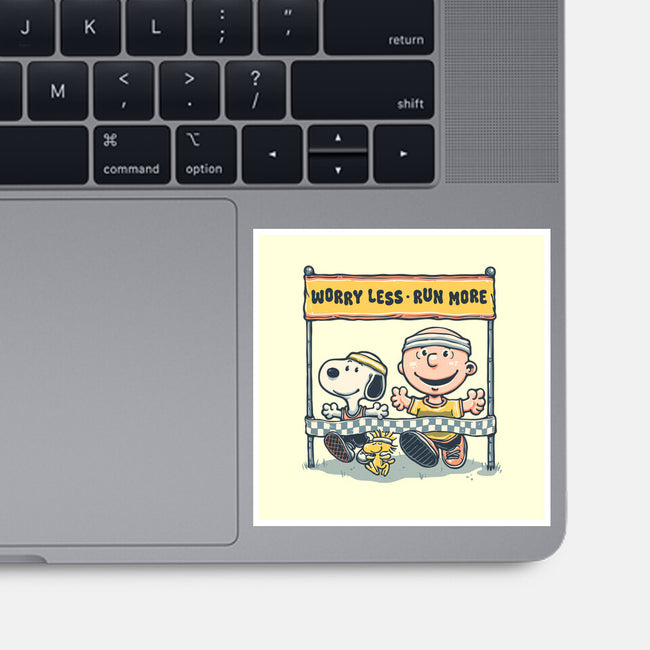 Worry Less Run More-None-Glossy-Sticker-glitchygorilla