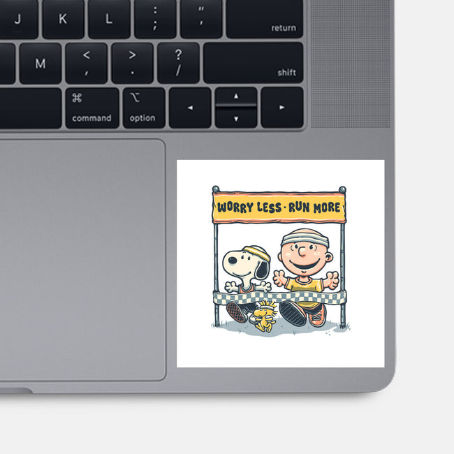 Worry Less Run More-None-Glossy-Sticker-glitchygorilla