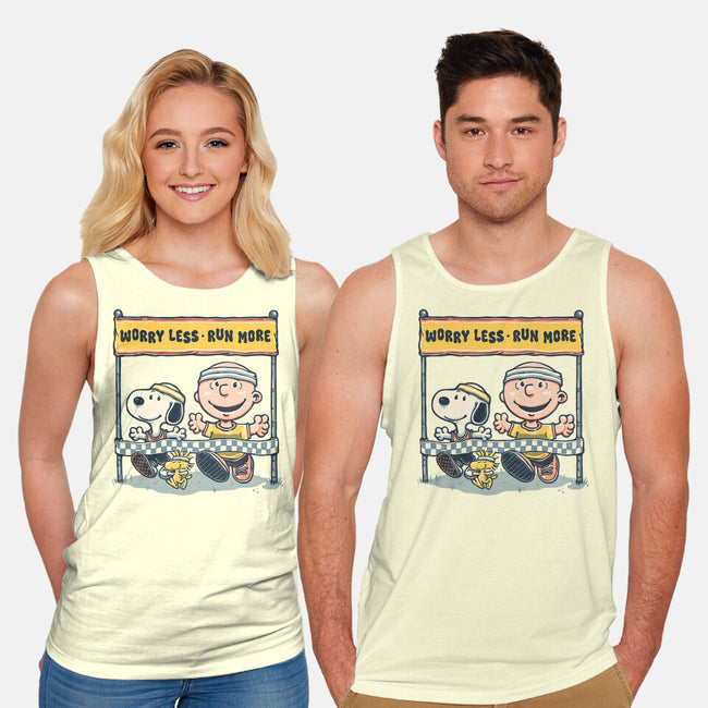 Worry Less Run More-Unisex-Basic-Tank-glitchygorilla