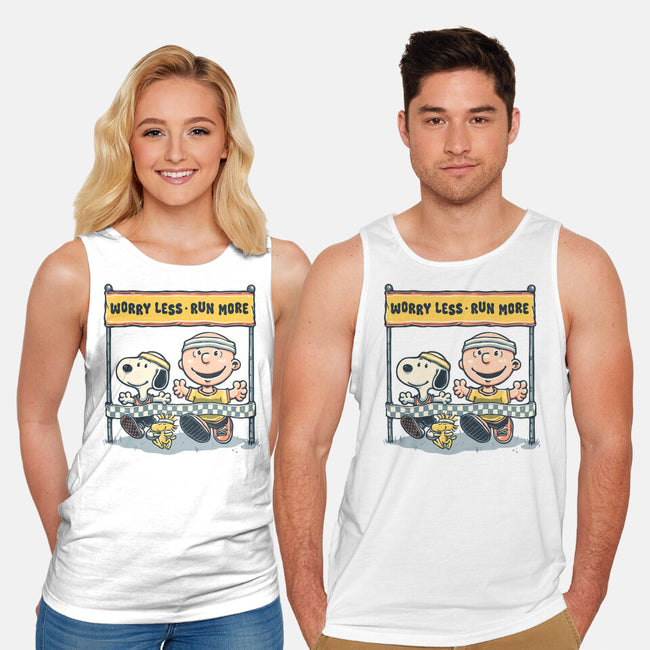 Worry Less Run More-Unisex-Basic-Tank-glitchygorilla