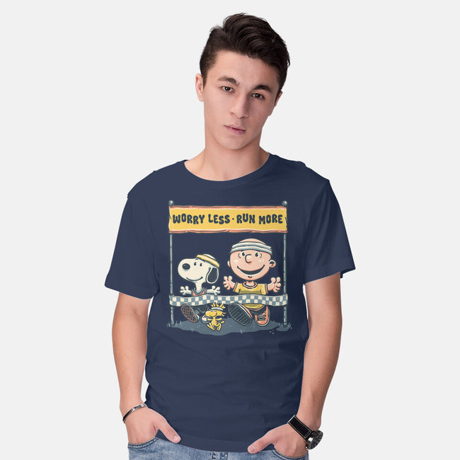 Worry Less Run More-Mens-Basic-Tee-glitchygorilla