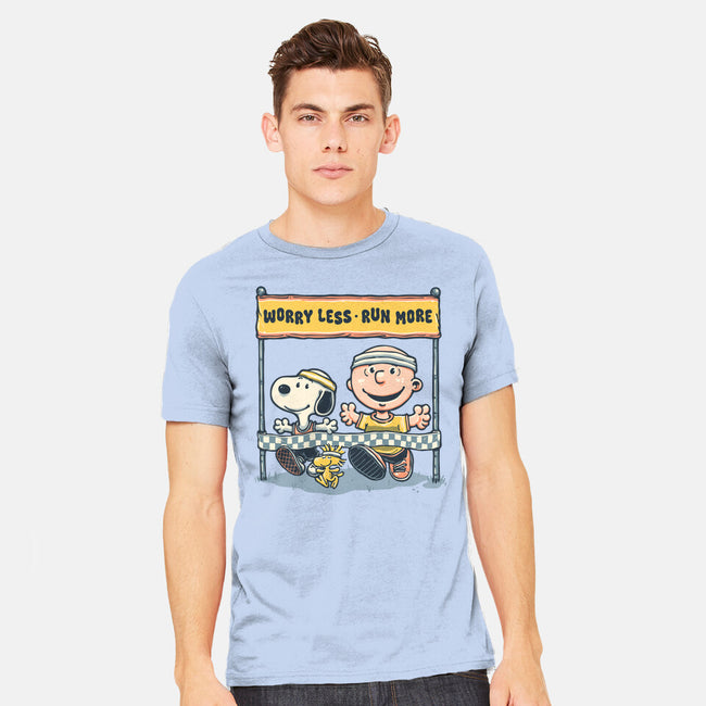 Worry Less Run More-Mens-Heavyweight-Tee-glitchygorilla