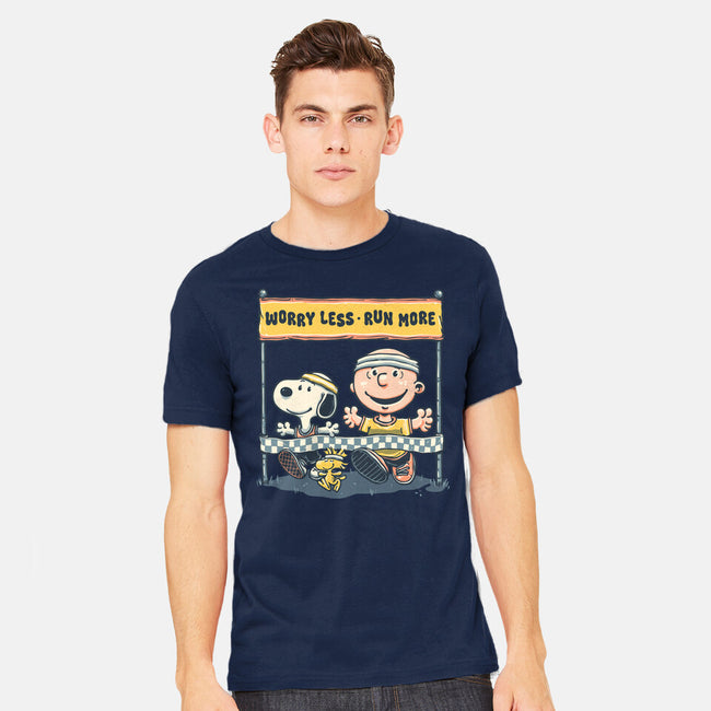 Worry Less Run More-Mens-Heavyweight-Tee-glitchygorilla