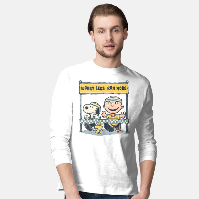 Worry Less Run More-Mens-Long Sleeved-Tee-glitchygorilla