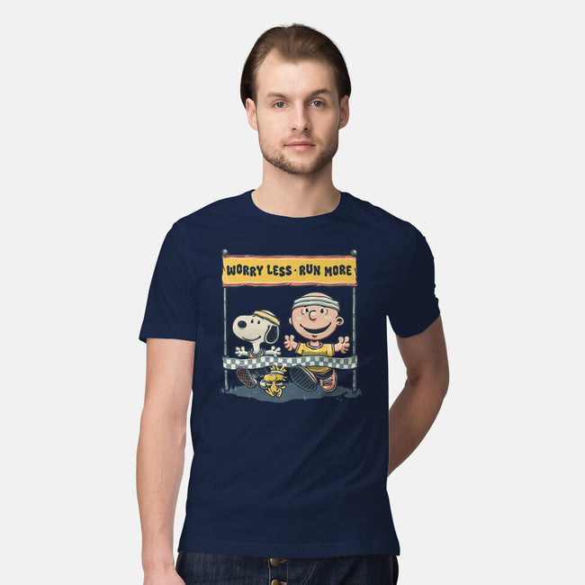 Worry Less Run More-Mens-Premium-Tee-glitchygorilla