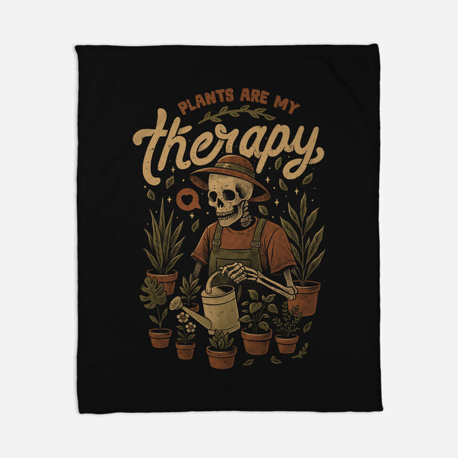Plants Are My Therapy-None-Fleece-Blanket-eduely