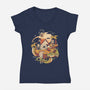 Dragon Island-Womens-V-Neck-Tee-eduely