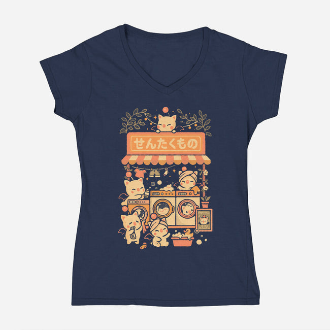 Fantasy Laundry-Womens-V-Neck-Tee-eduely
