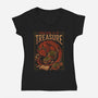 Knowledge Is My Treasure-Womens-V-Neck-Tee-eduely